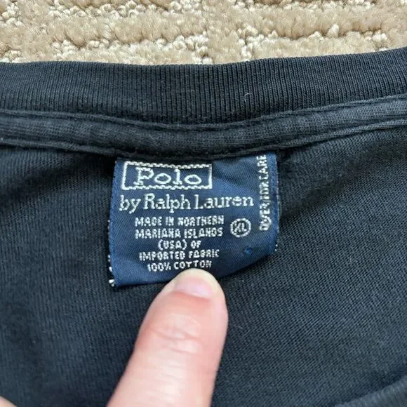 Polo Ralph Lauren VTG 90s T Shirt XL Crew Neck Tee USA Made Single Stitch Pony - Picture 3 of 8